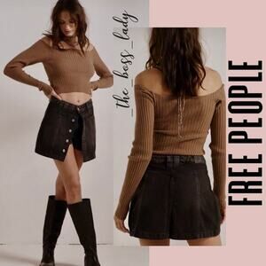 Free People skirt skort shorts denim cotton 28 boho streetwear summer spring